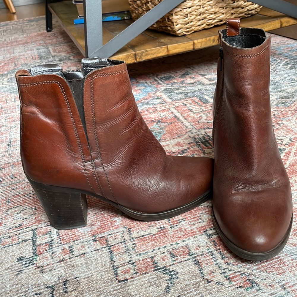 Brown Leather Booties